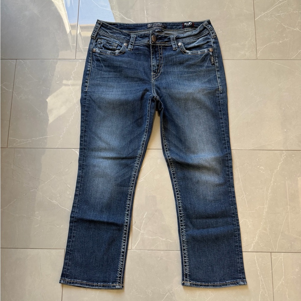 Silver Suki Fluid Capri Size 31